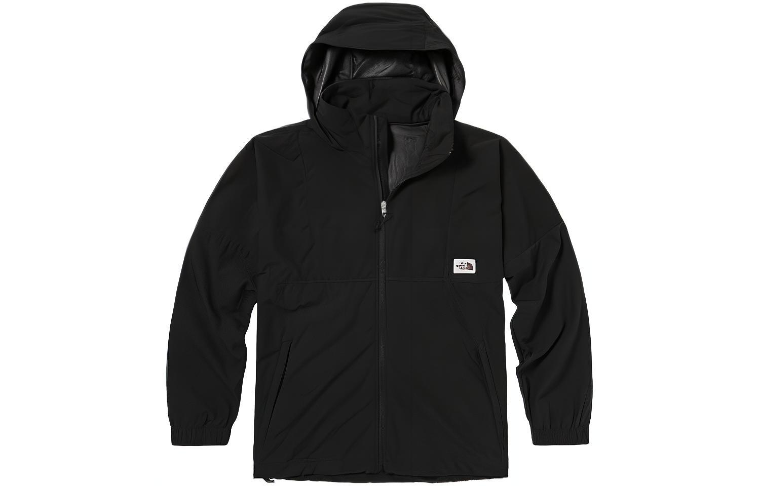 The North Face Black Logo Patch Windproof Zip Hoodie Jacket NF0A5JY9-JK3