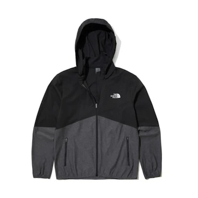 TNF Black Logo Print Colorblock Zip-Up Hoodie Jacket NJ5JL06J