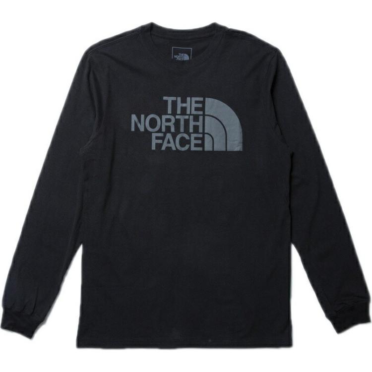 TNF Black Logo Print Crewneck Long-Sleeve Sweatshirt NF0A4AAK-KT0
