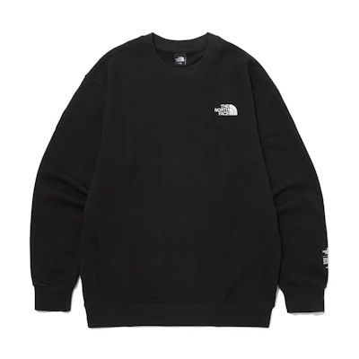 TNF Black Logo Print Crewneck Sweatshirt Unisex Casual Fit NM5MP54A