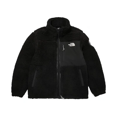 TNF Black Logo Print Fleece Jacket with Multi-Pocket Design NJ4FM56D