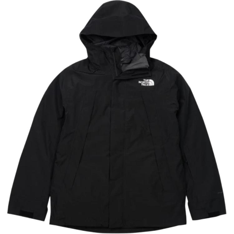 TNF Black Logo Print Hooded Jacket NF0A82VO-KT0