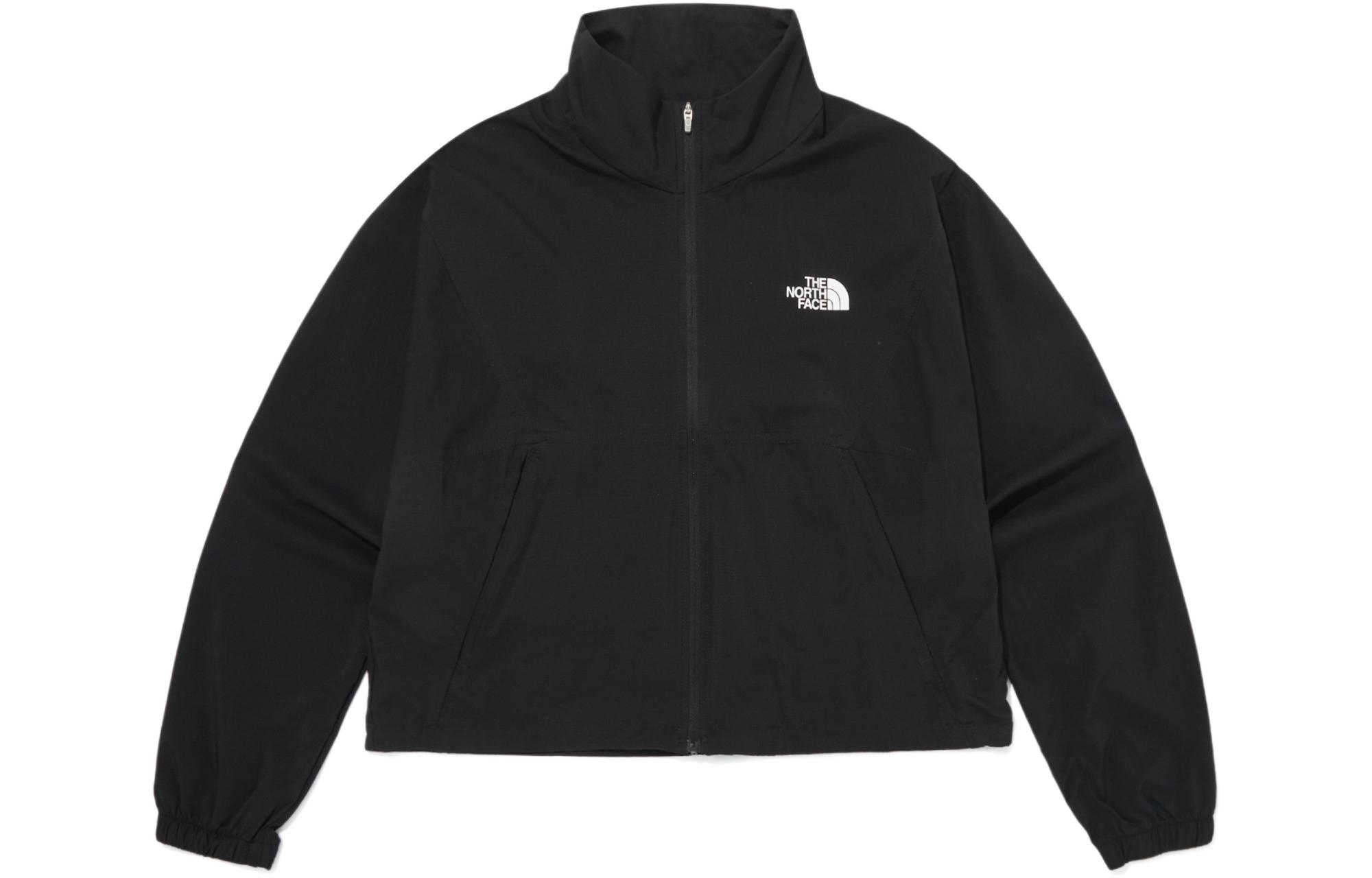 TNF Black Logo Print Long Sleeve Zip Jacket Unisex NJ3LQ07A