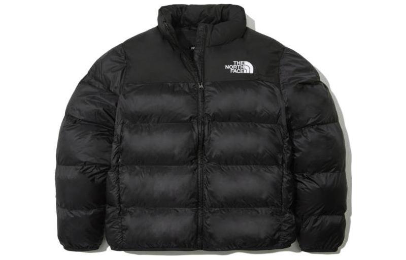 TNF Black Logo Print Stand Collar Puffer Jacket Unisex NJ3NN62B