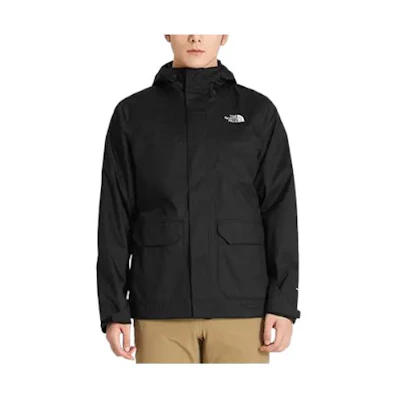TNF Black Logo Print Waterproof Breathable Jacket NFOA497J-JK3