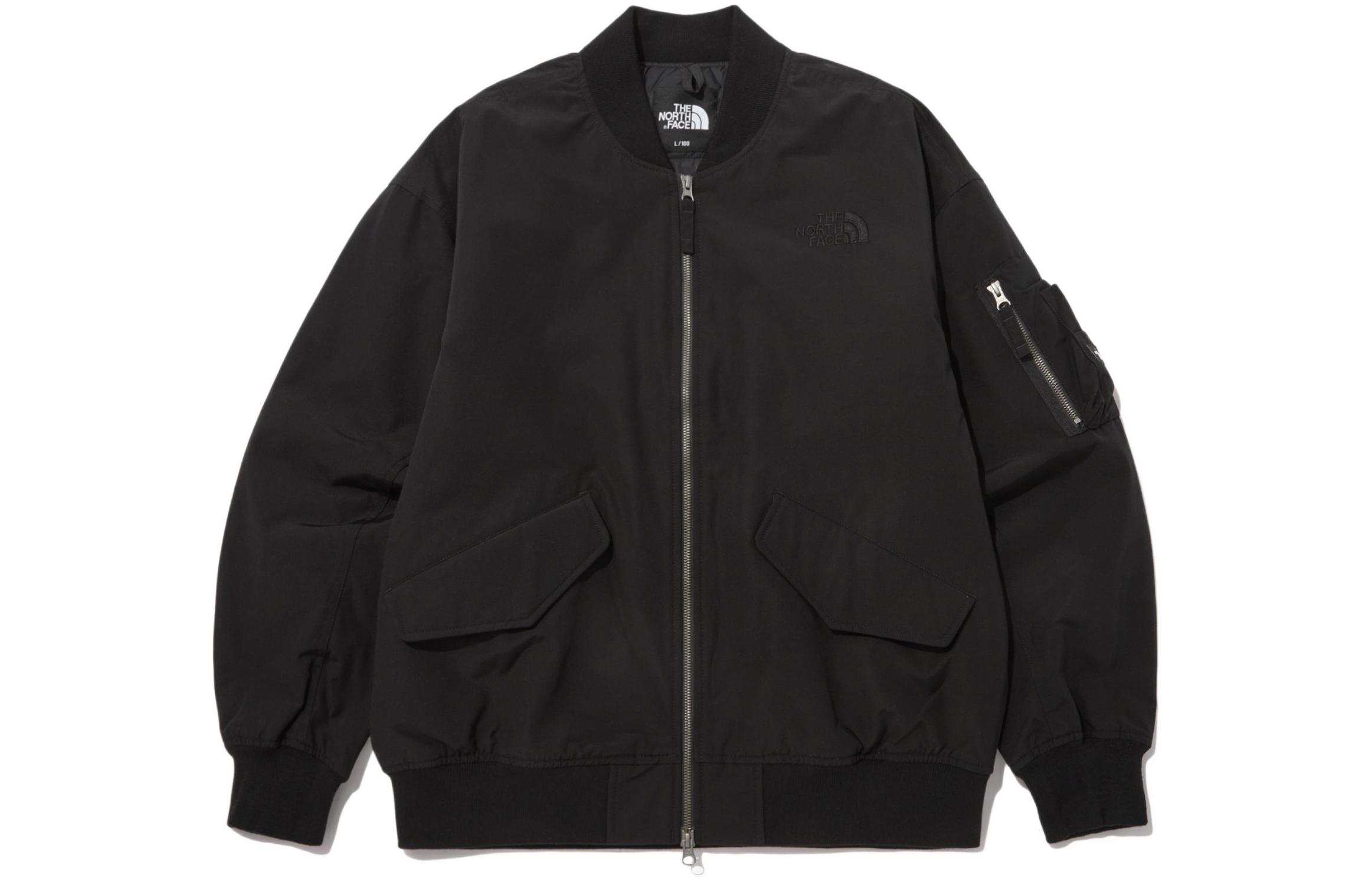 TNF Black Logo Print Zip-Up Cotton Jacket NJ3NP01A