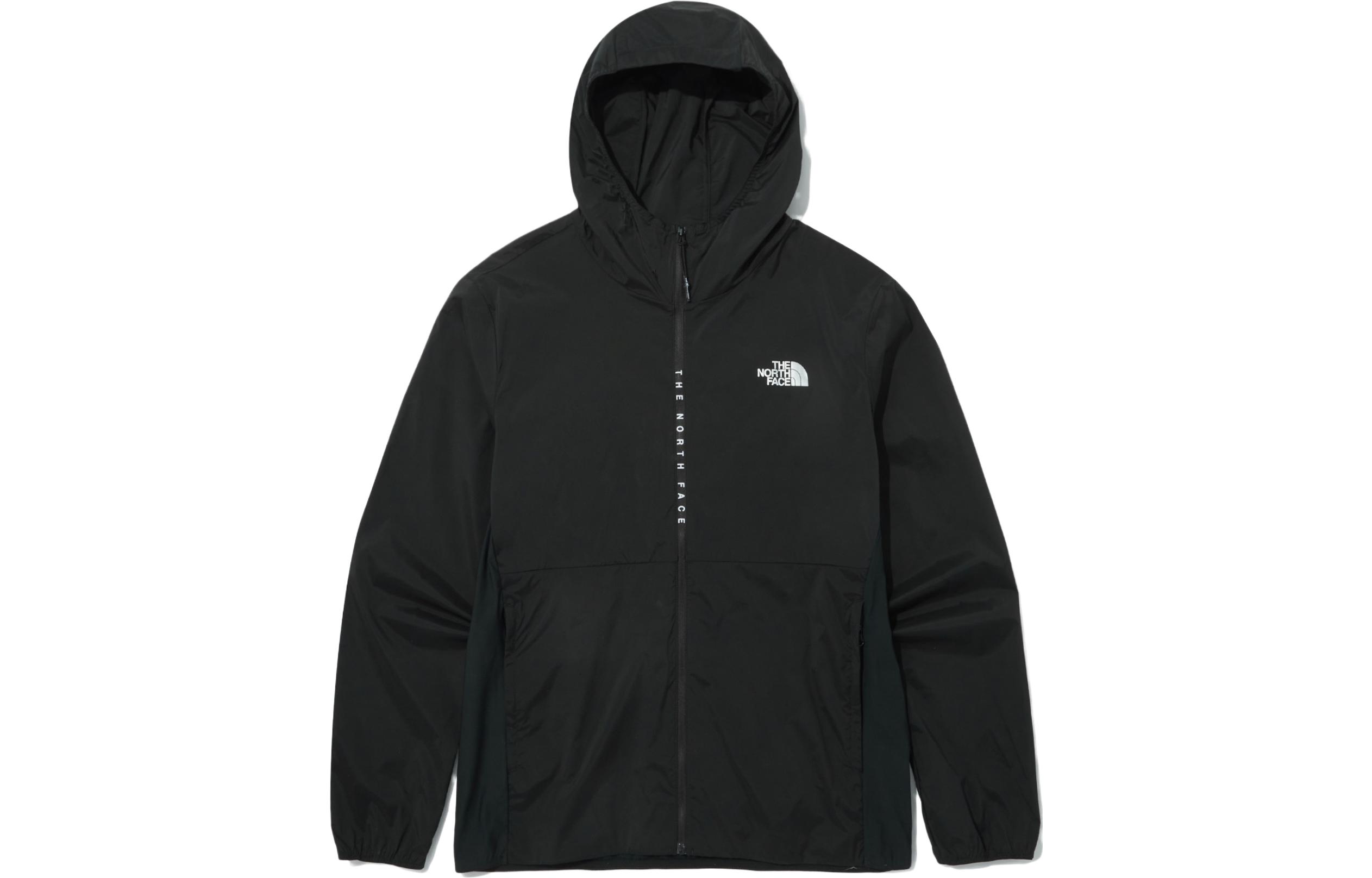 TNF Black Logo Print Zip-Up Hoodie Jacket Unisex NJ5JP05J