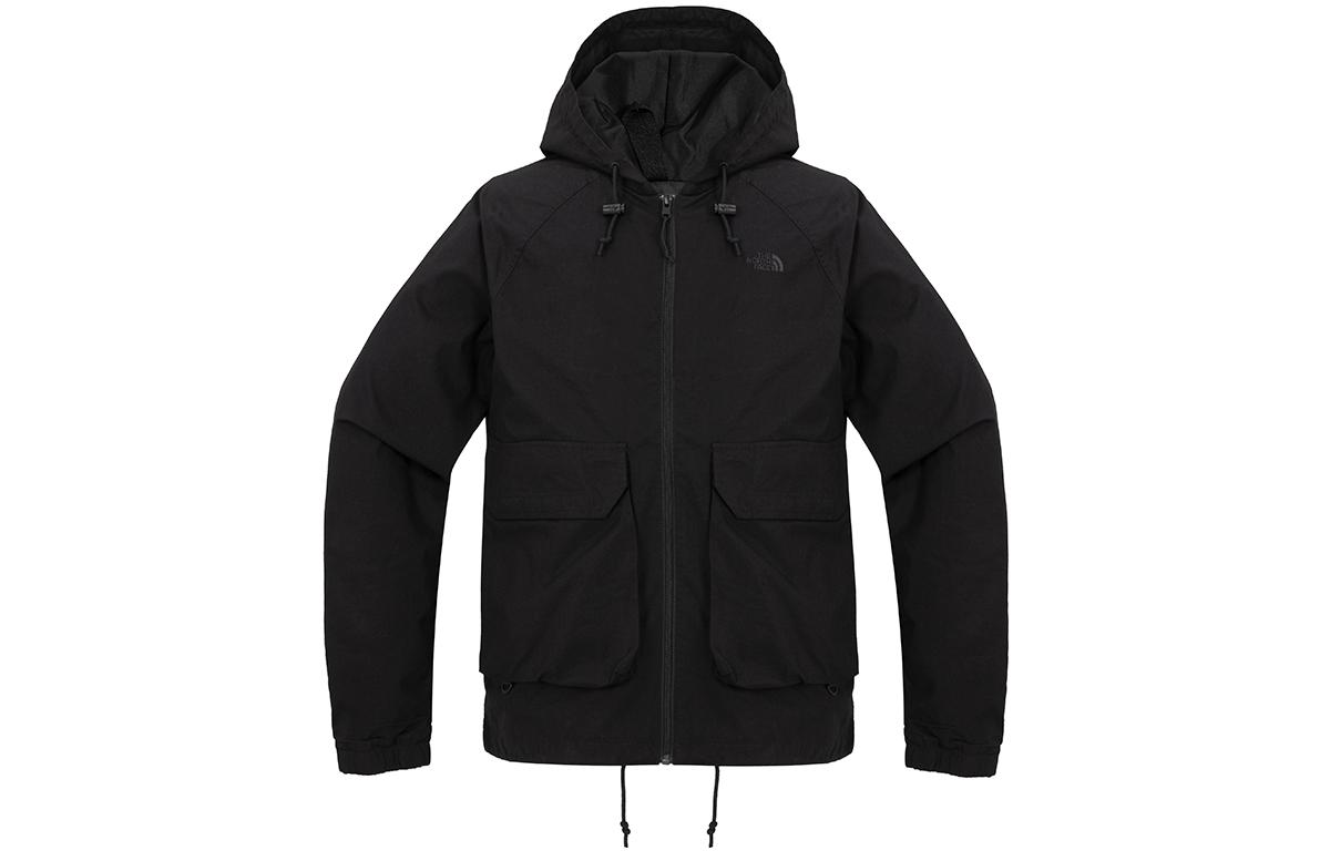 TNF Black Logo Print Zip-Up Hoodie Jacket Outdoor Coat NF0A7W7D-JK3