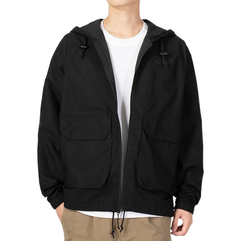 TNF Black Logo Print Zip-Up Hoodie Jacket Outdoor Coat NF0A7W7D-JK3 圖 3