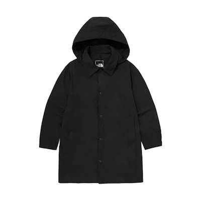 TNF Black Logo Printed Hooded Mid-Length Jacket NC3BQ11A
