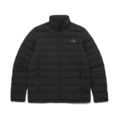 TNF Black Logo Puffer Jacket with Stand Collar and Zipper NJ1DP72A