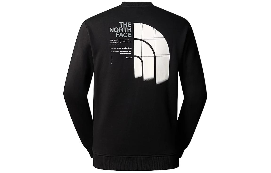 TNF Black Long-Sleeve Crewneck Sweatshirt with Back Logo NF0A87EU-JK3