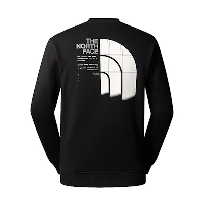 TNF Black Long-Sleeve Crewneck Sweatshirt with Back Logo NF0A87EU-JK3
