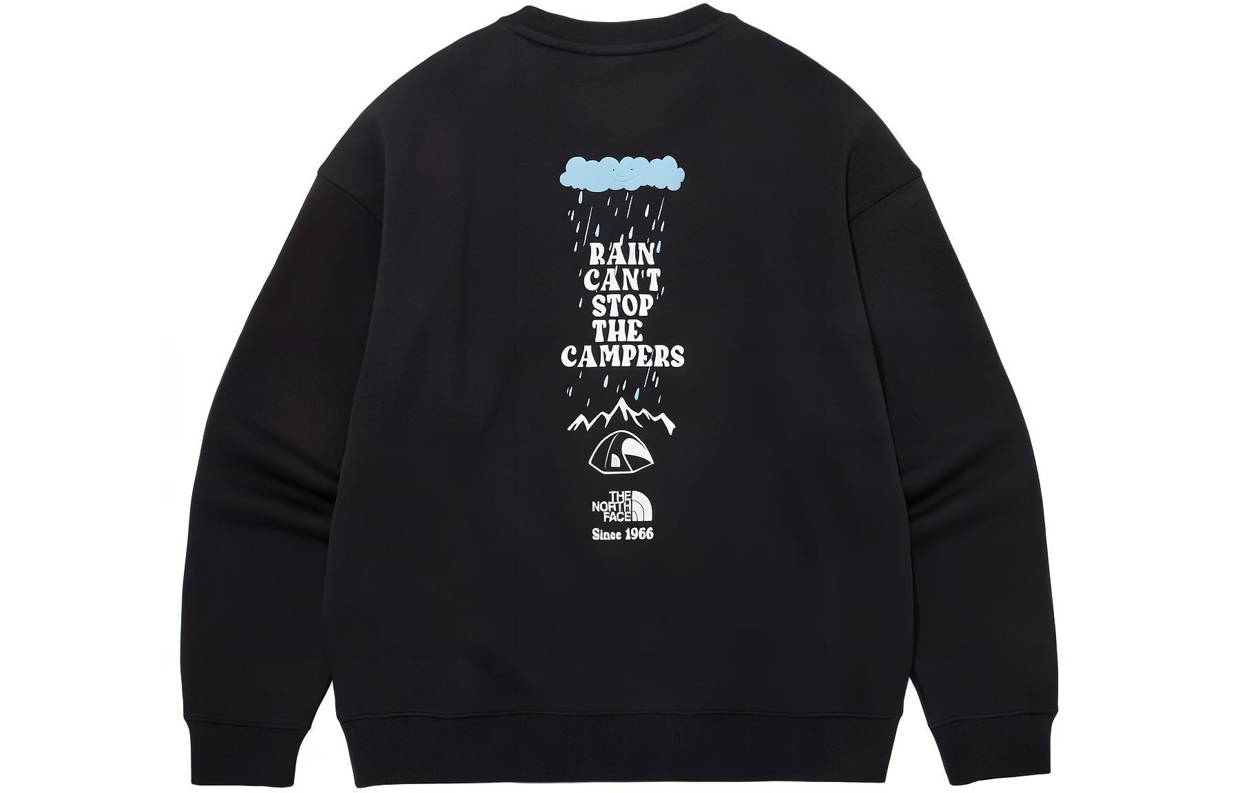 TNF Black Loose Fit Crewneck Sweatshirt with Letter Print NM5MQ01A