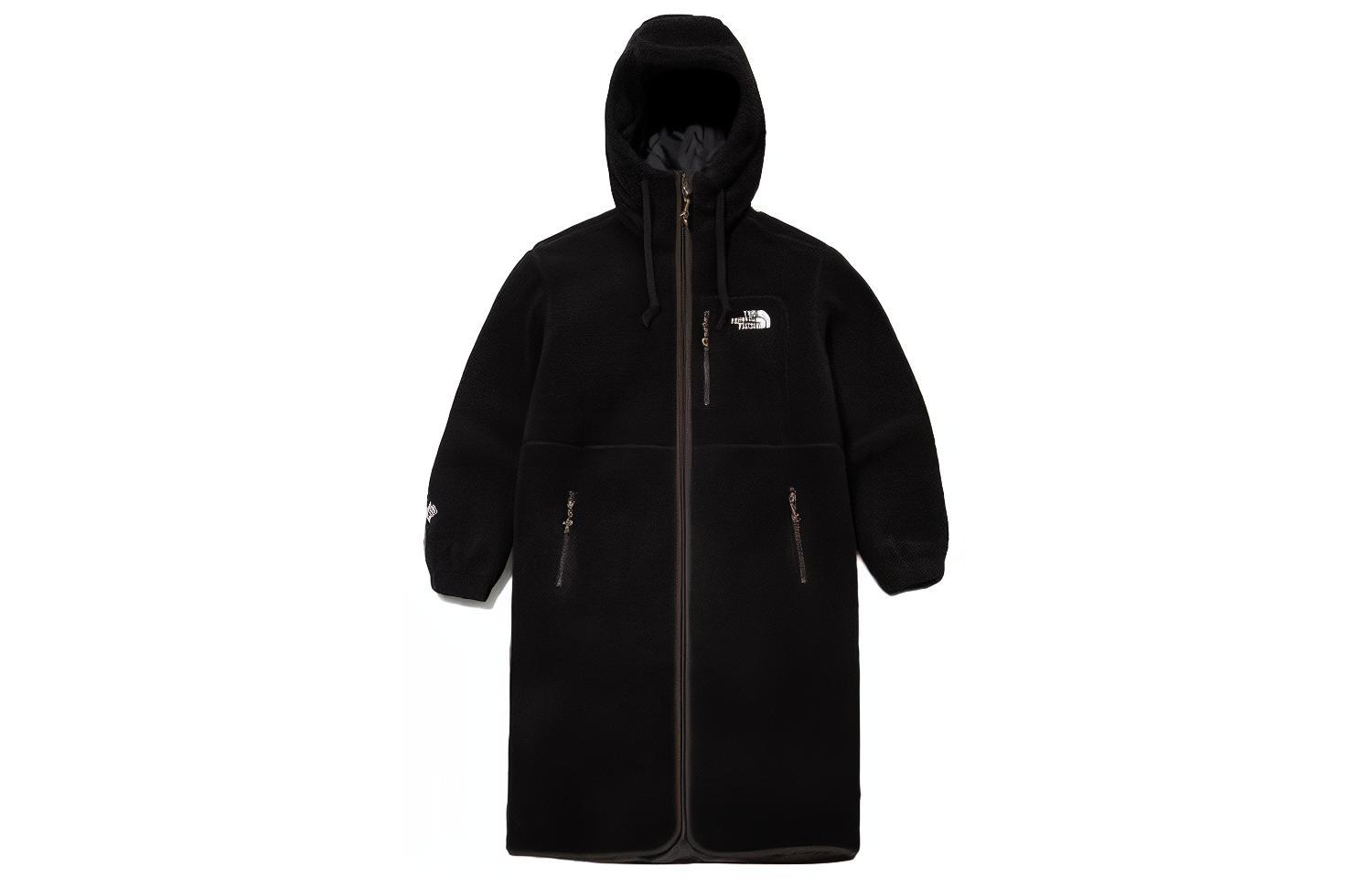 TNF Black Mid-Length Logo Hooded Jacket - Unisex NC4FM50B