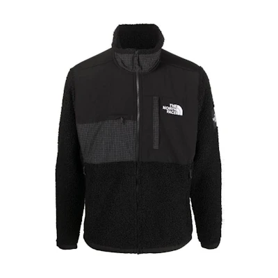 TNF Black Plaid Logo Zip-Up Jacket with Stand Collar NF0A7X32-JK3