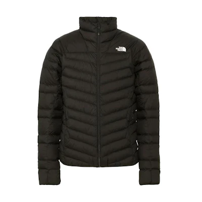 TNF Black Puffer Jacket with Logo Print and High Collar NY82312-K