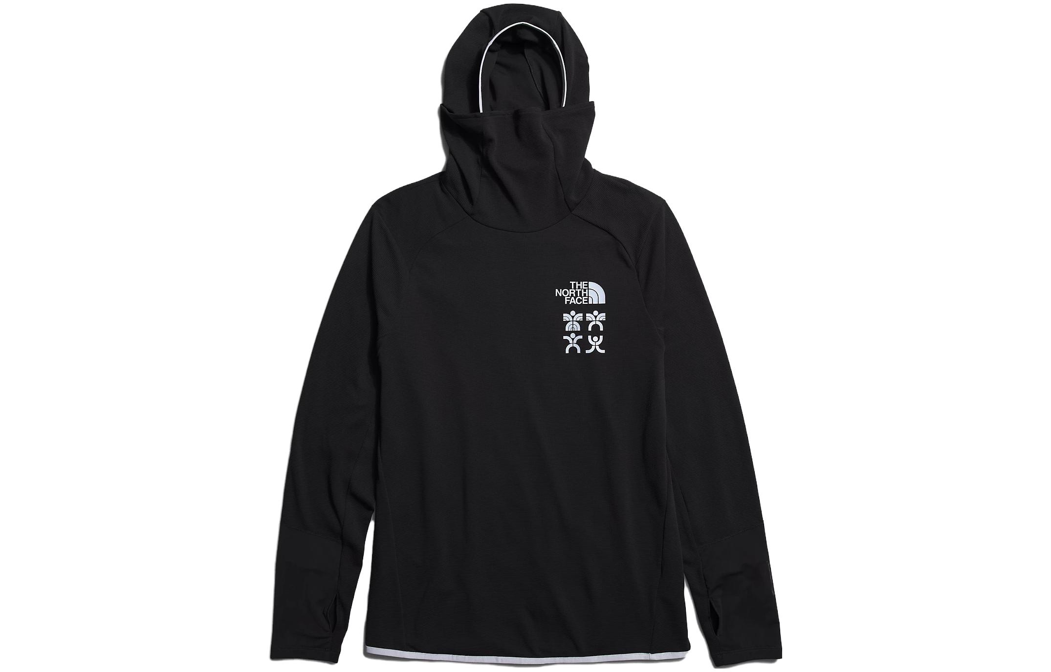 TNF Black Raglan Hoodie with Letter Print NF0A84KO-JK3