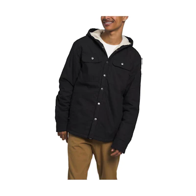 TNF Black Solid Button-up Hoodie Jacket NF0A7USO-JK3