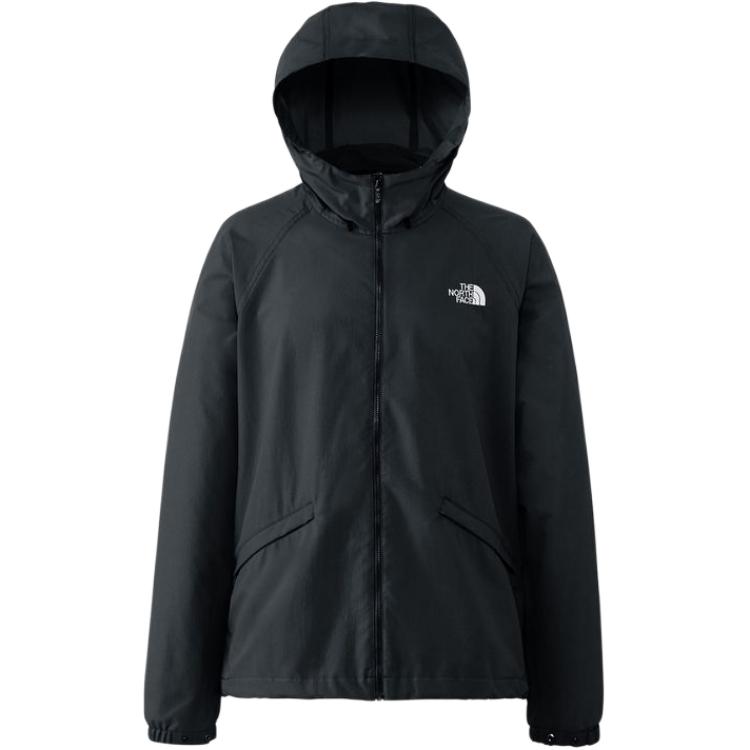 TNF Black Solid Color Hoodie Zip-Up Jacket NP22132K