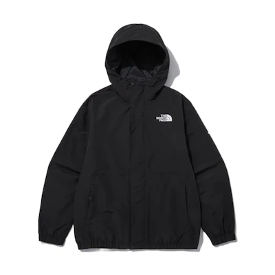 TNF Black Solid Color Logo Print Zip-Up Hoodie Jacket NJ3BN55J