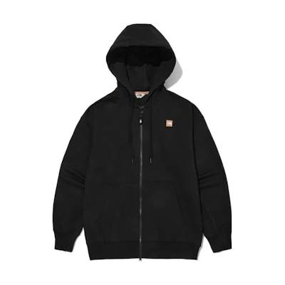 TNF Black Solid Color Logo Zip Hoodie Jacket NJ5JN04J