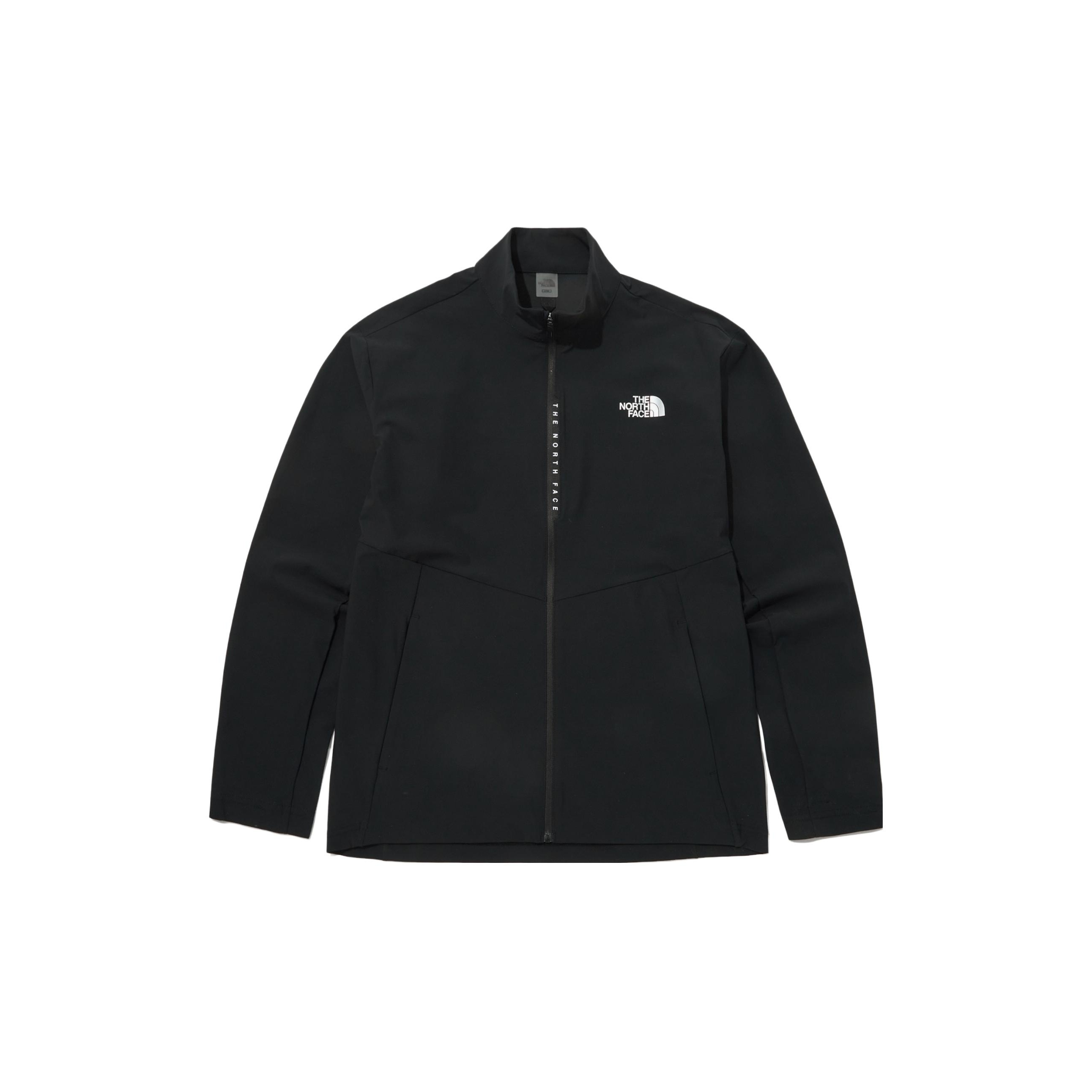 TNF Black Solid Color Zip-Up Casual Jacket NJ5JP04J