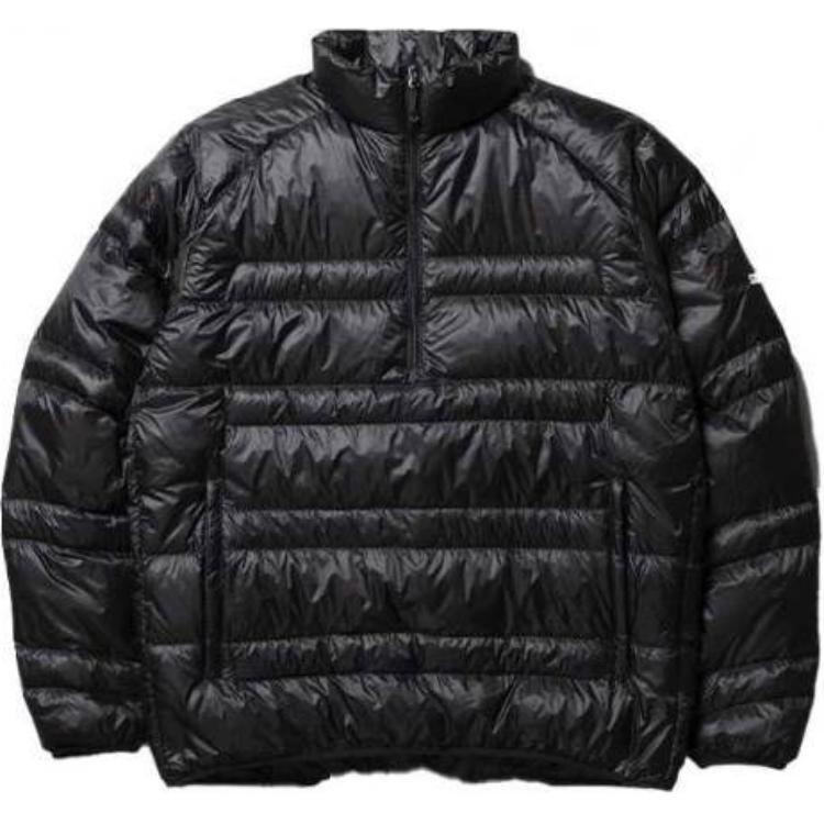 TNF Black Solid Color Zip-Up High-Neck Jacket ND92342R