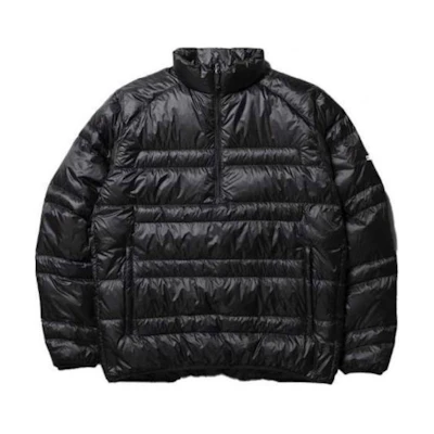 TNF Black Solid Color Zip-Up High-Neck Jacket ND92342R