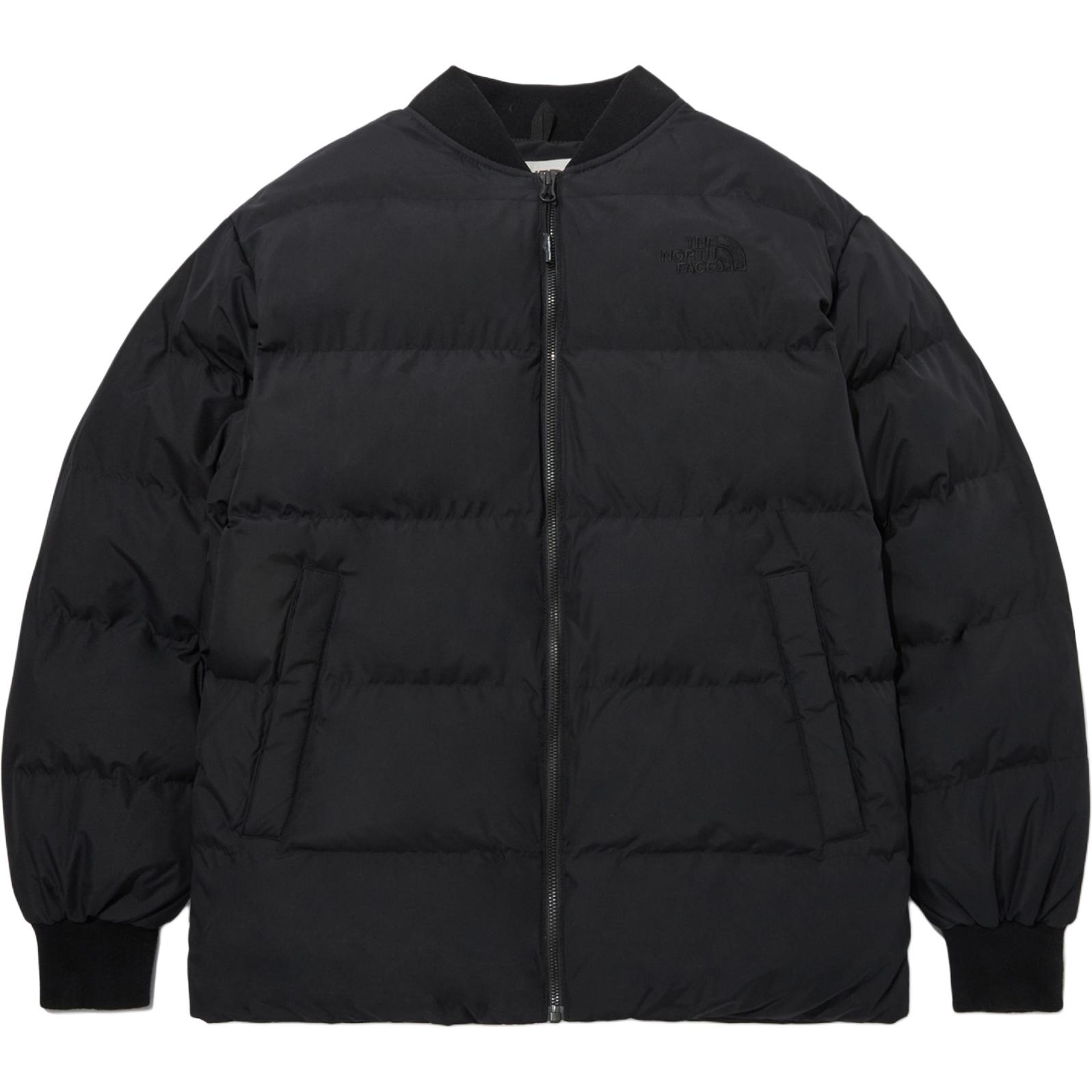 TNF Black Solid Color Zip-Up Loose-Fit Cotton Jacket NJ3NP59J