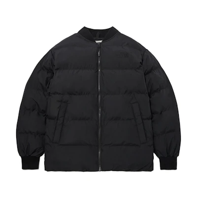 TNF Black Solid Color Zip-Up Loose-Fit Cotton Jacket NJ3NP59J