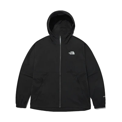 TNF Black Solid Letter Print Long-Sleeve Hoodie Jacket NJ3LP05A