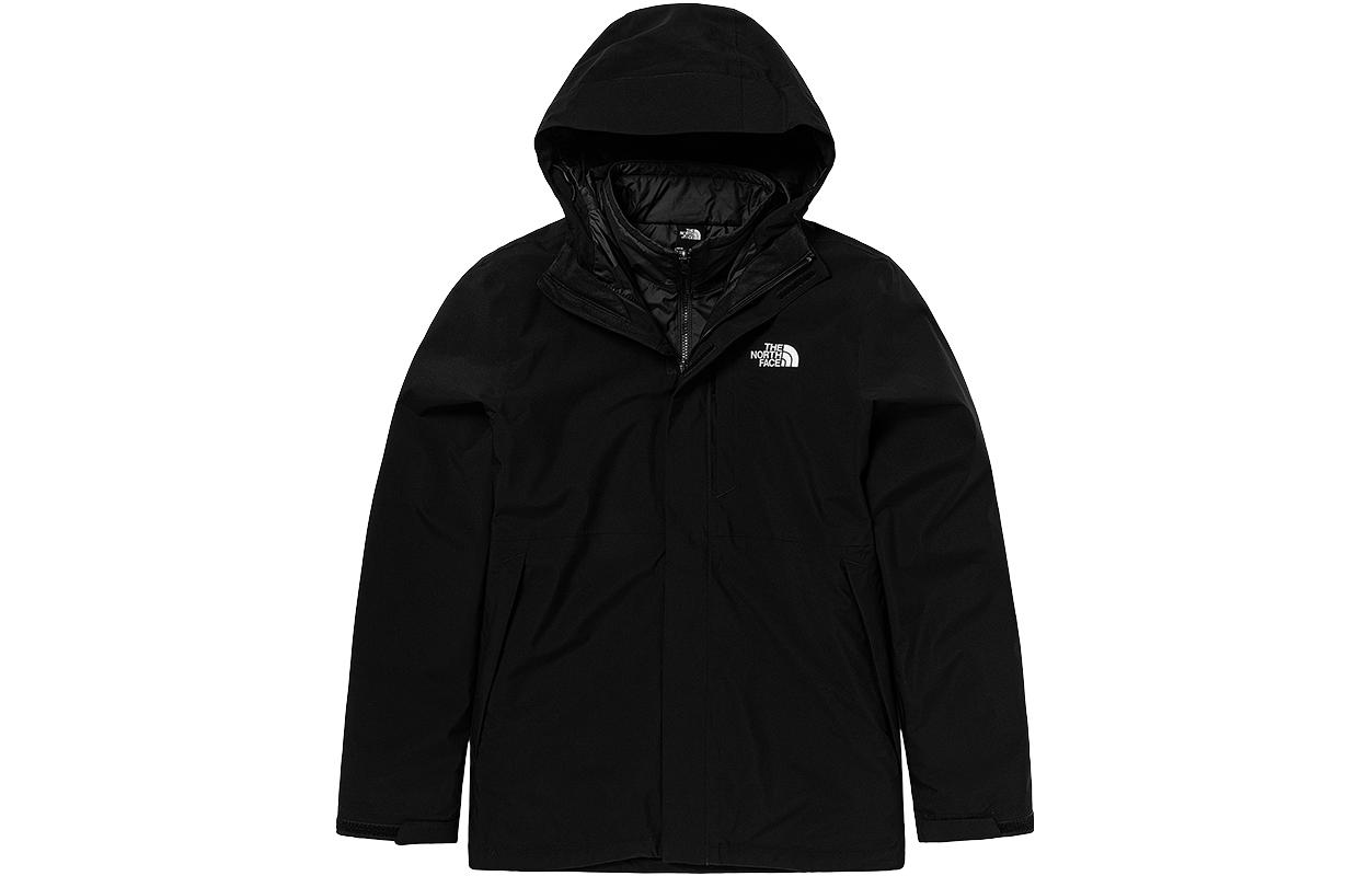 TNF Black Solid Logo Print 3-in-1 Hooded Jacket NF0A5B2X-JK3