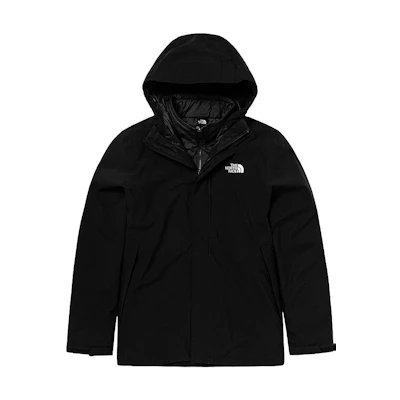 TNF Black Solid Logo Print 3-in-1 Hooded Jacket NF0A5B2X-JK3