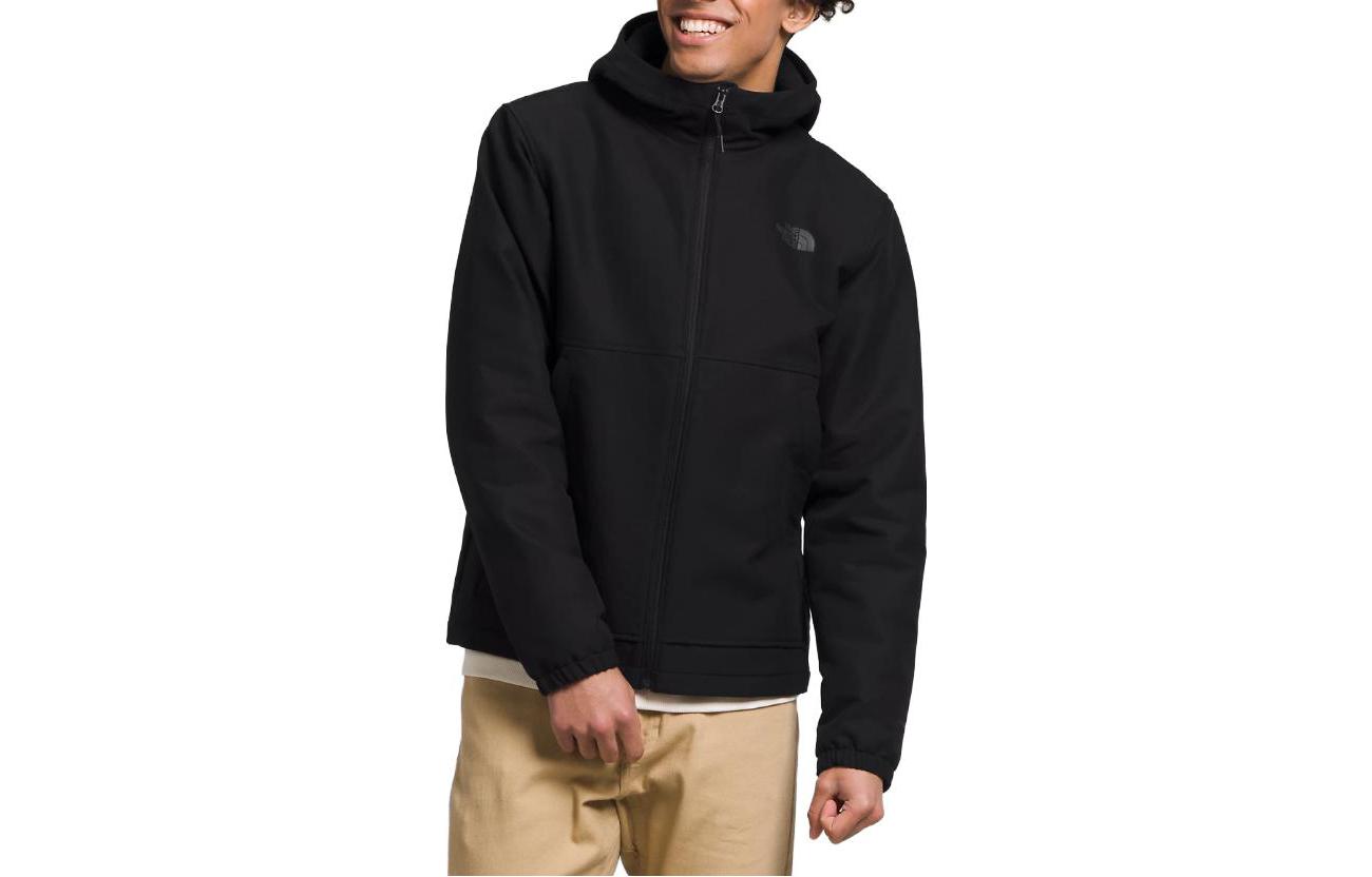 TNF Black Solid Logo Print Hooded Jacket NF0A84HT-KS7