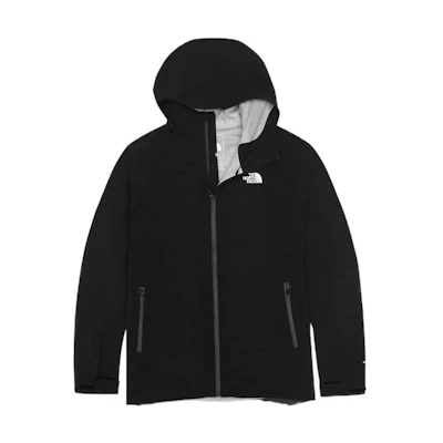 TNF Black Solid Logo Print Hooded Windbreaker Jacket NF0A7W73-JK3