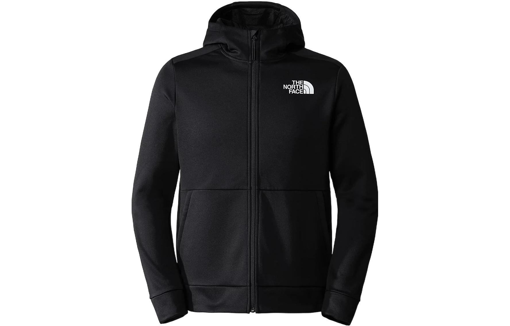 TNF Black Solid Logo Print Hoodie Jacket NF0A7ZAJ-JK3