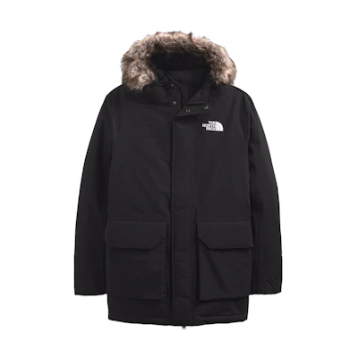 TNF Black Solid Logo Print Parka Jacket NF0A7UWR-JK3
