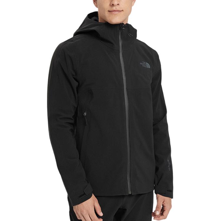 TNF Black Solid Logo Waterproof Breathable Hoodie Jacket NF0A49B8-JK3