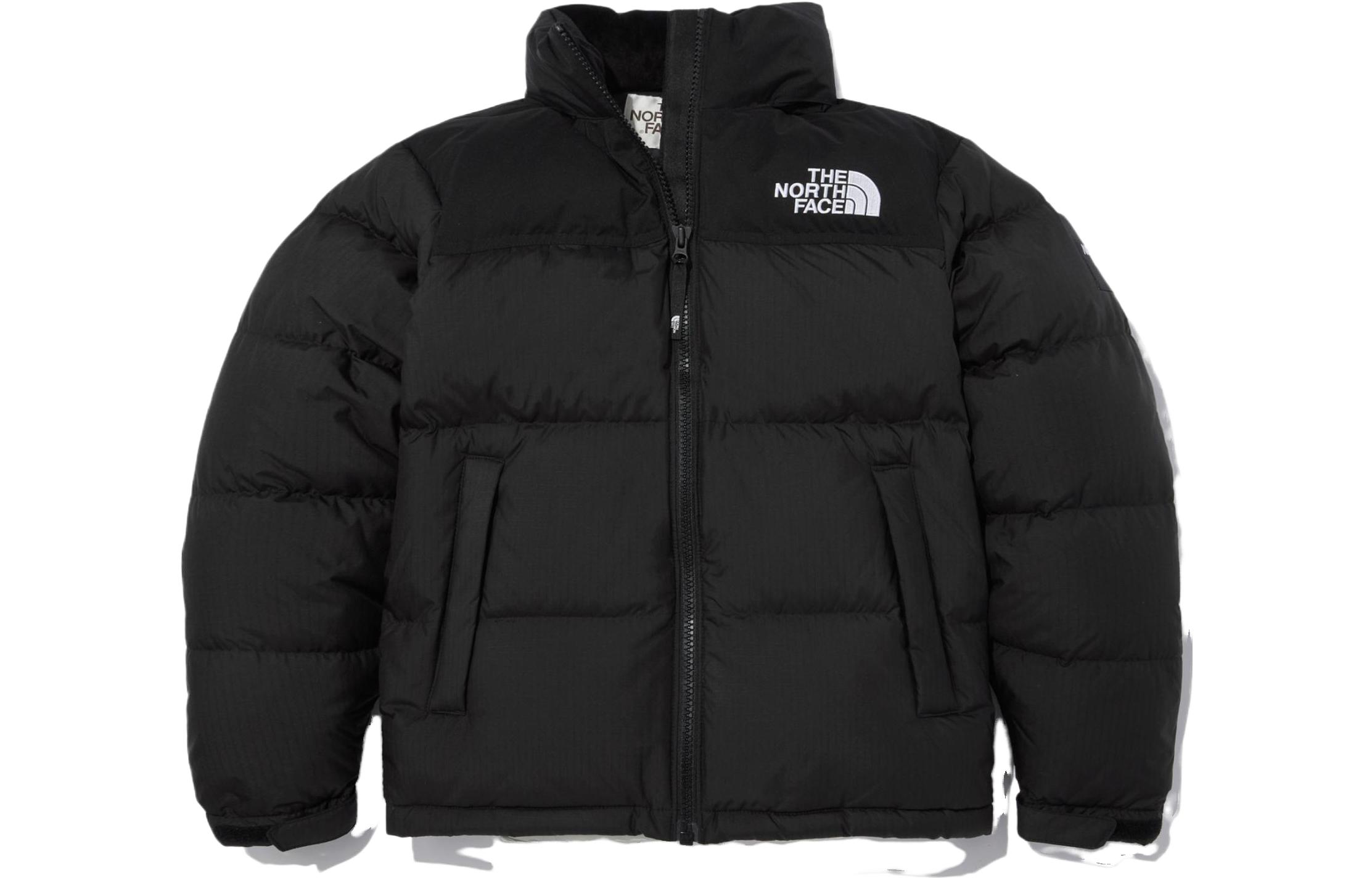 TNF Black Solid Logo Zip-Up High Collar Jacket Unisex NJ1DN50N