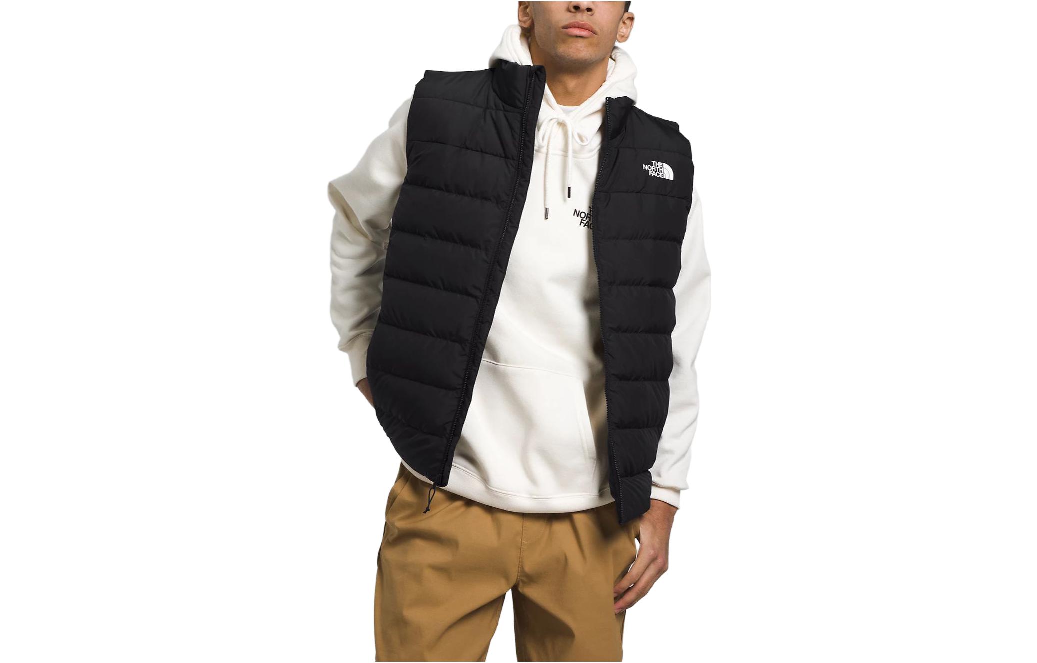 The North Face Black Solid Loose Fit Zip-Up Track Vest NF0A84IK-JK3