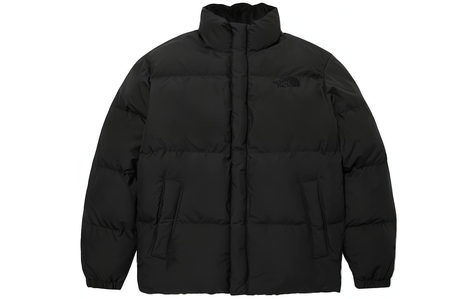 The North Face Black Solid Stand Collar Puffer Jacket NJ3NM53J
