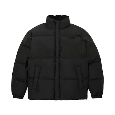 TNF Black Solid Stand Collar Puffer Jacket NJ3NM53J