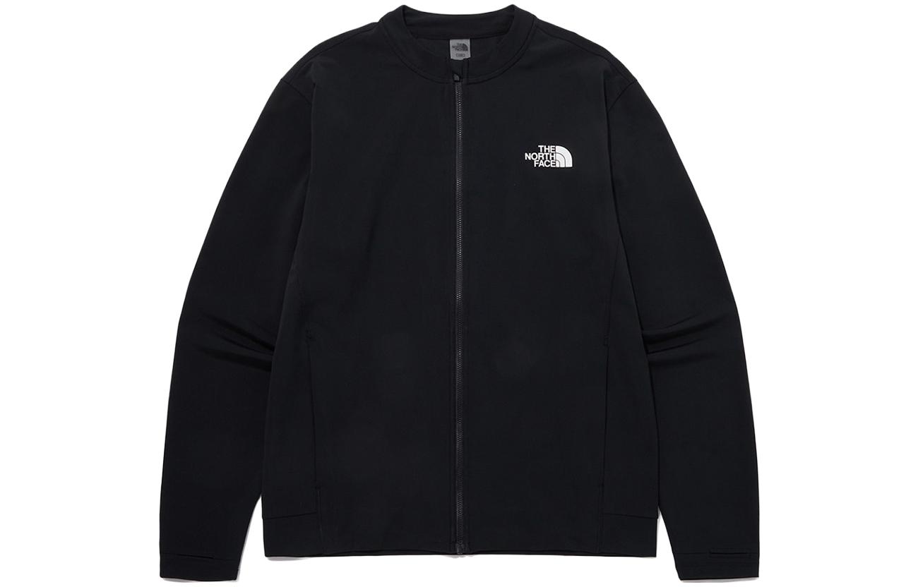 TNF Black Solid Zip Jacket with Logo Print NJ5JP08J