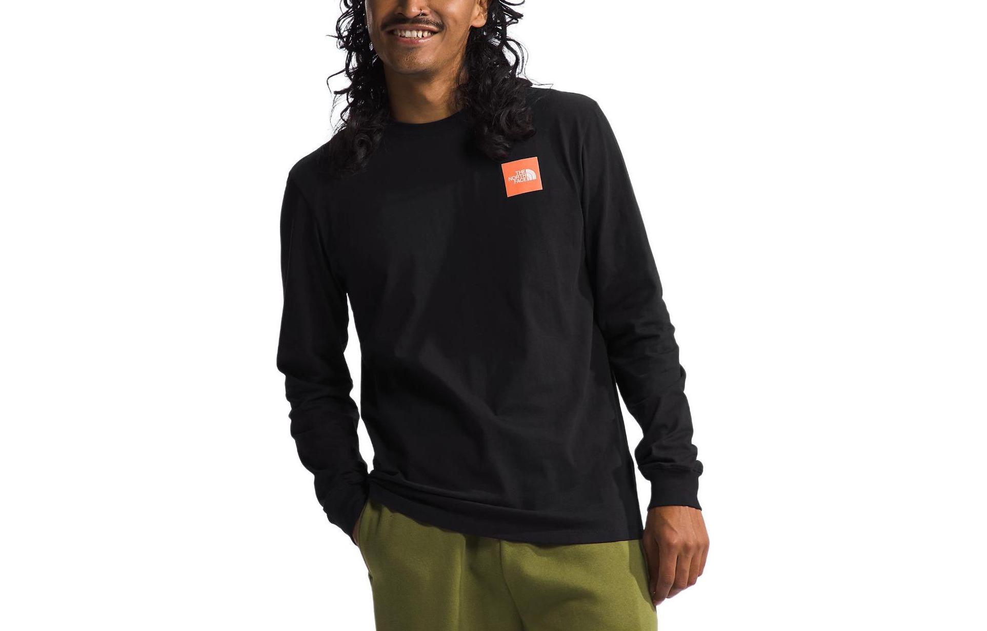 TNF Black/Vivid Flame Logo Crewneck Sweatshirt NF0A86WW-UIF