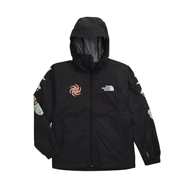 TNF Black Waterproof Hooded Jacket with Logo Print NF0A82VM-O28
