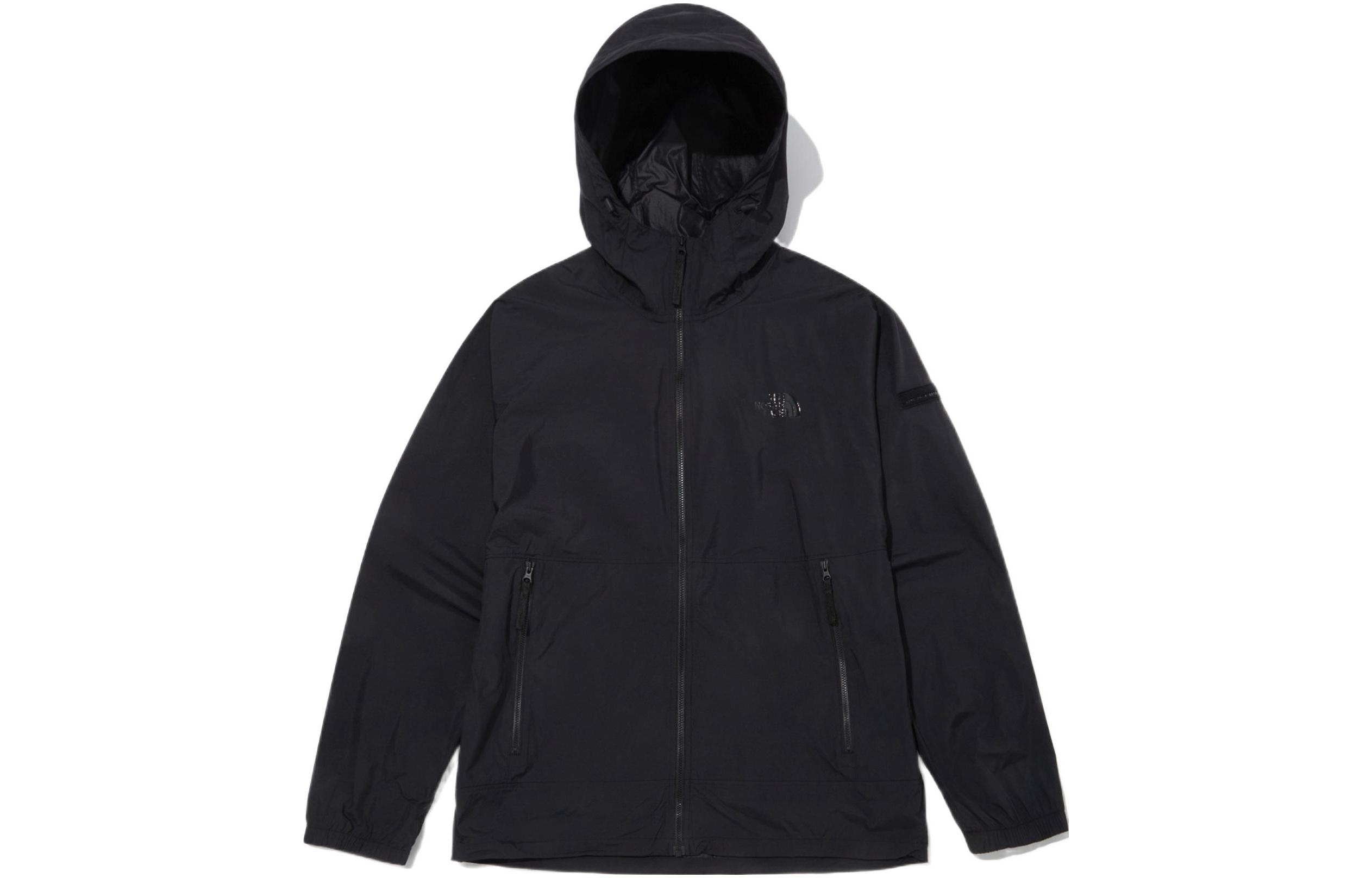 TNF Black Waterproof Jacket with Solid Logo Print NJ3LN01A