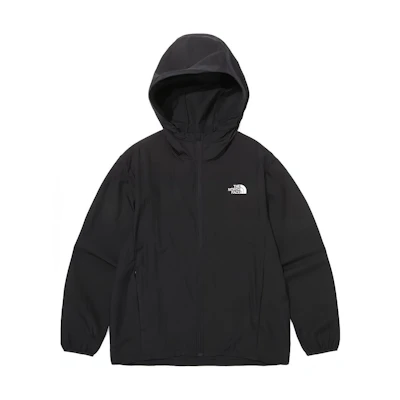 TNF Black Waterproof Letter Print Zip Hoodie Jacket Unisex NJ3LQ10A