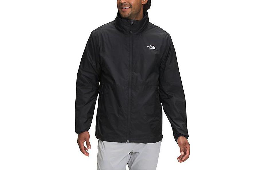TNF Black Waterproof Windbreaker Jacket with Logo Print NF0A7QCX-JK3