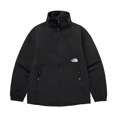 TNF Black Waterproof Zip Jacket with Logo and Side Pockets NJ3BQ05A